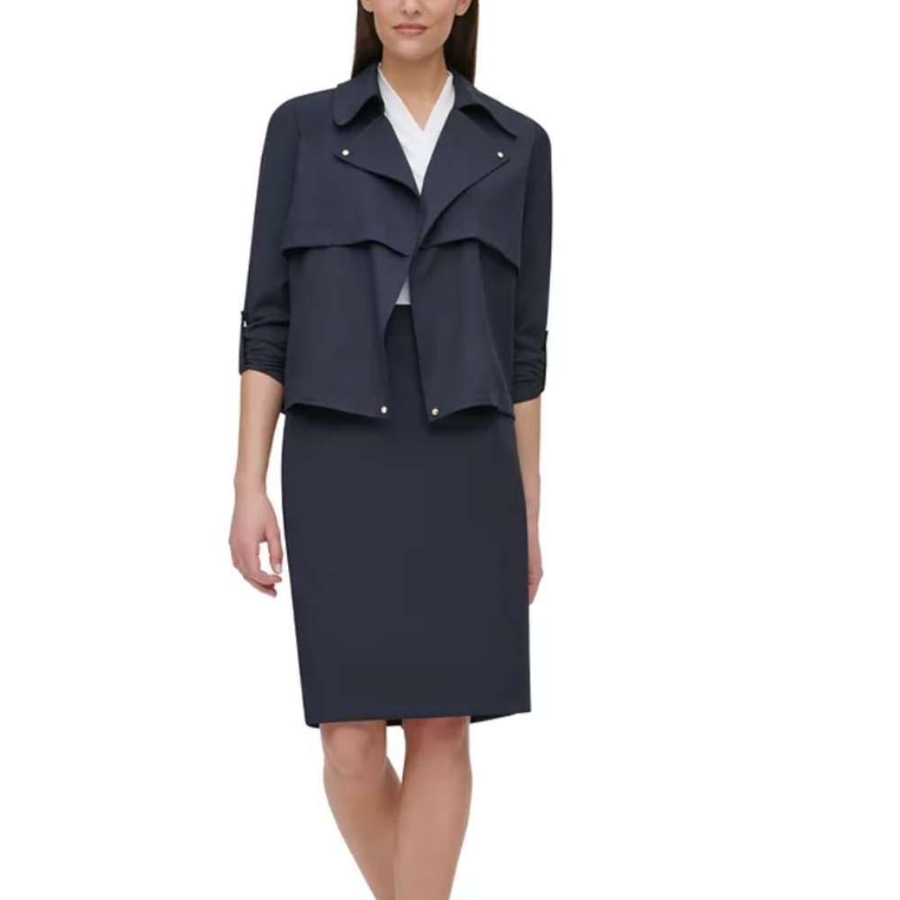 DKNY Navy Blue Skirt Suit Size 10